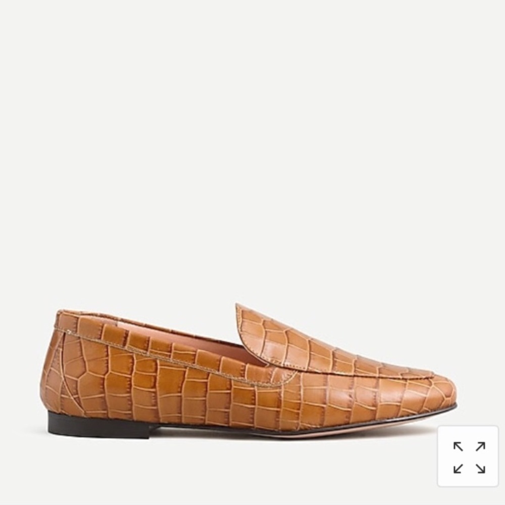J. CREW Croc Embossed Leather Loafers Shoes NIB NWT - Picture 3 of 12